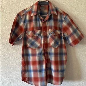 Carhartt Red and Blue Casual Button Down Shirt